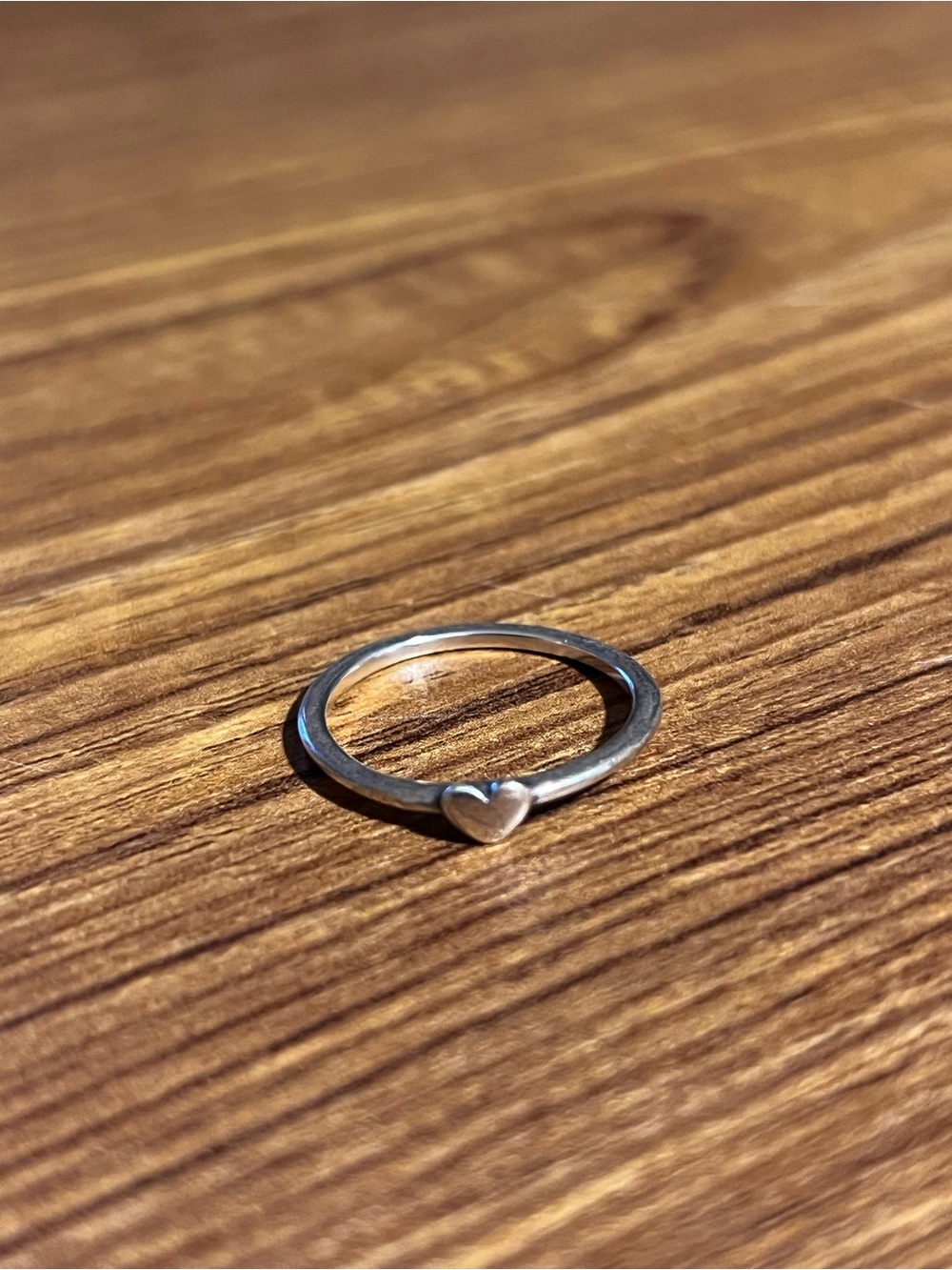 Classic Silver Heart Stacking Ring - Silver
